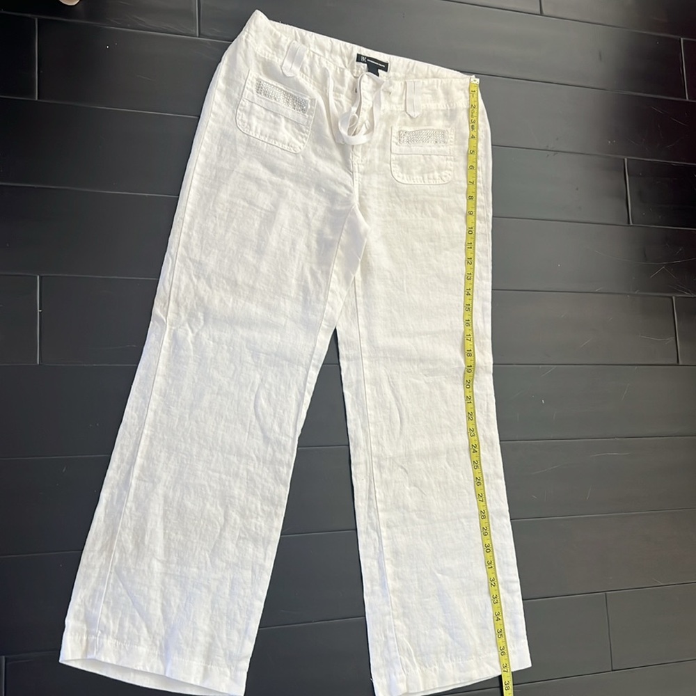 INC linen white pants size 2